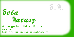 bela matusz business card